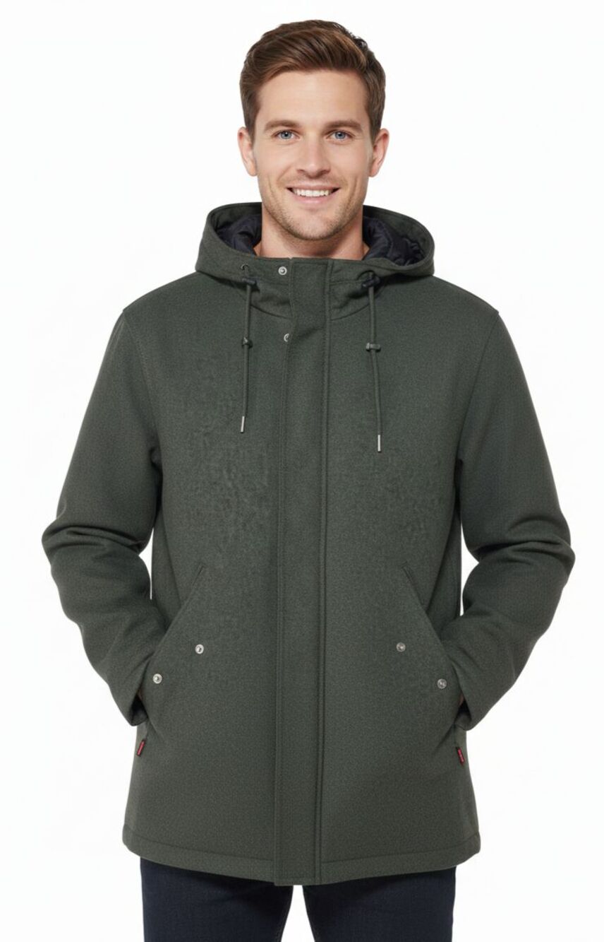 Levi's Woodside Mission Parka Men's XL Gray Fishtail Jacket Water Resistant EUC